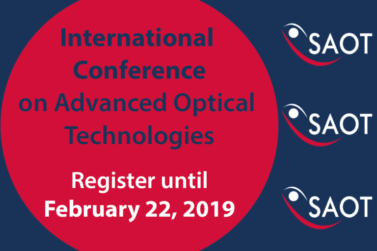 SAOT International Conference on Advanced Optical Technologies – Registration open until February 22nd, 2019