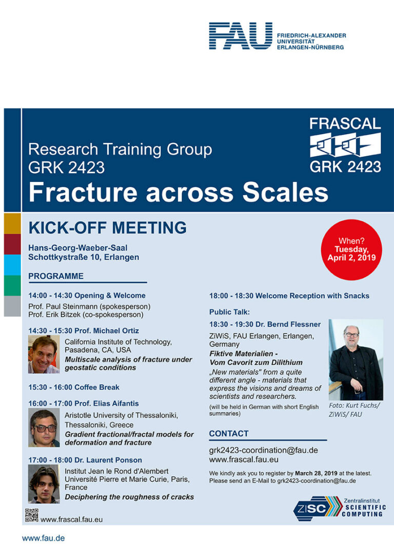 Kick-off Meeting of the Research Training Group GRK 2423 FRASCAL on April 2nd, 2019