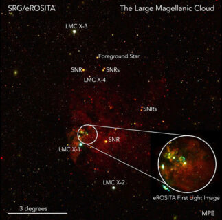 False colour image of the Large Magellanic Cloud (LMC), our nearest neighbouring galaxy. (Image: Frank Haberl, Chandreyee Maitra (MPE) )